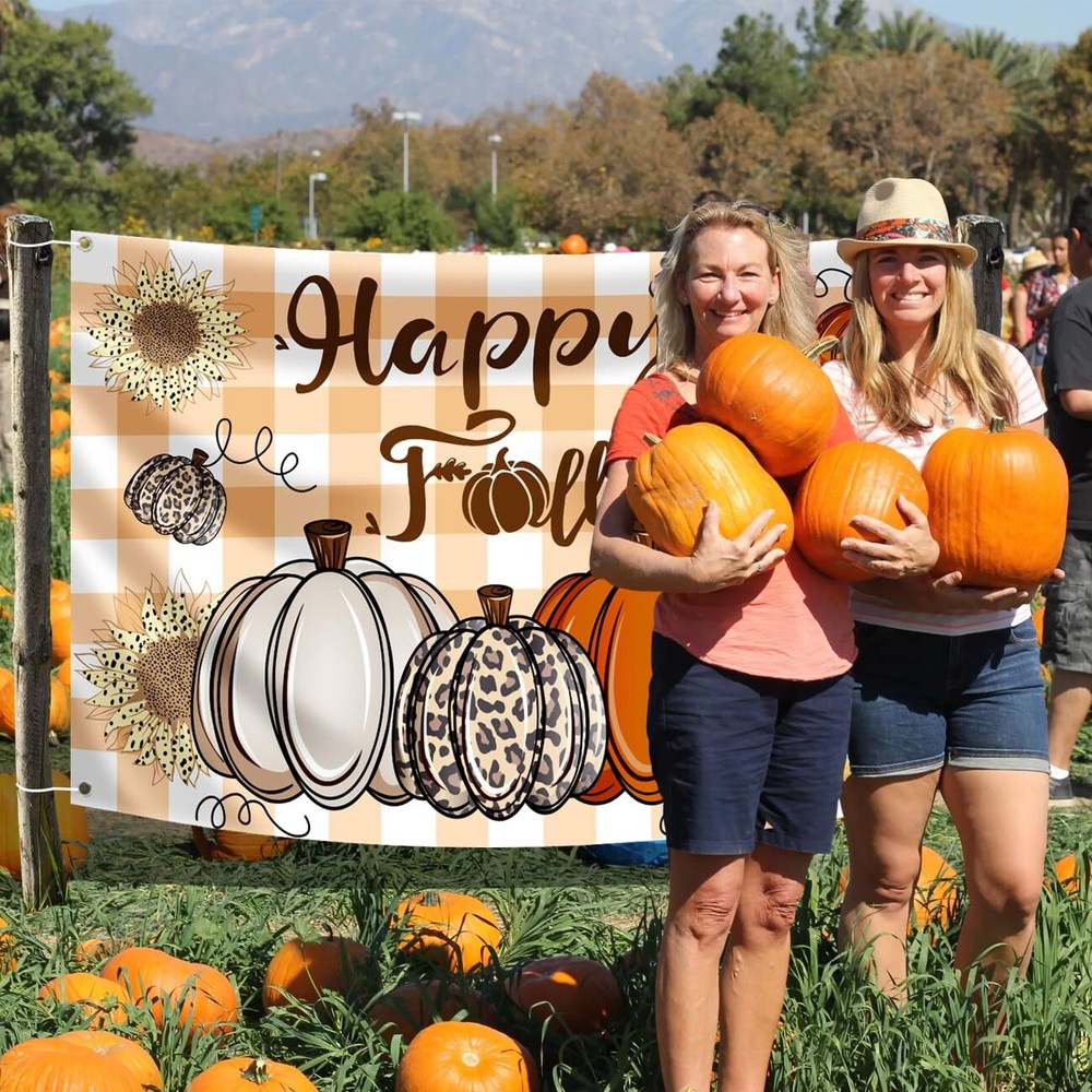 Happy Fall Backdrop Extra Large Thanksgiving Fall Party Decorations Fall Harv...
