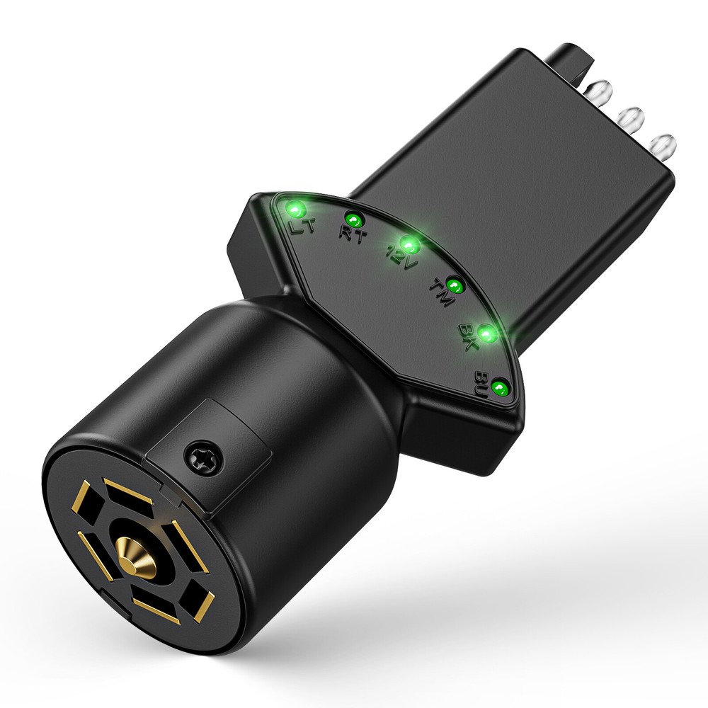 4Pin 7Way Blade Trailer Light Circuit Tester Mult-Function 6 LED Light Indicator