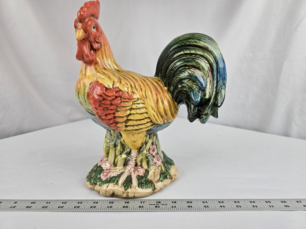 12" Rooster Ceramic Figurine Statue Chicken