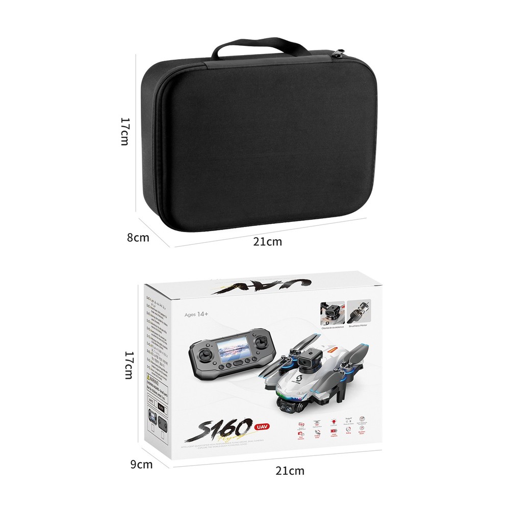 Drone WIFI FPV 4K Dual Camera Obstacle Avoidance Remote Control with Screen S160