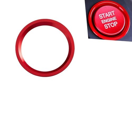 Start Button Cover, Engine One-Button Start-Stop Decorative Parts 2 PCS Red