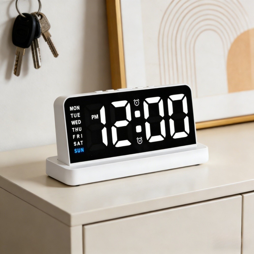 Weekday Display Bedside Use LED Alarm Clock Large Screen Display Large Display