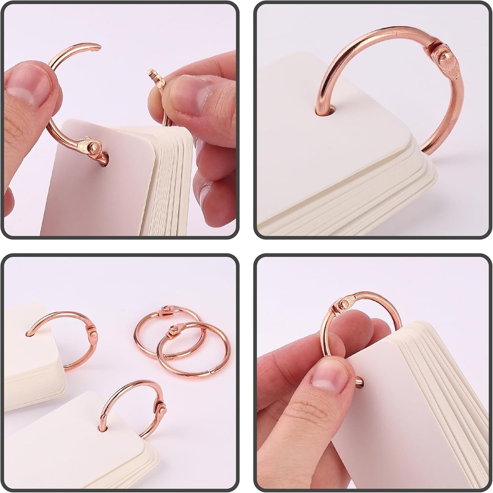 Versatile Rose Gold Binder Rings 40 Pack - 1 Inch for Secure Document Binding