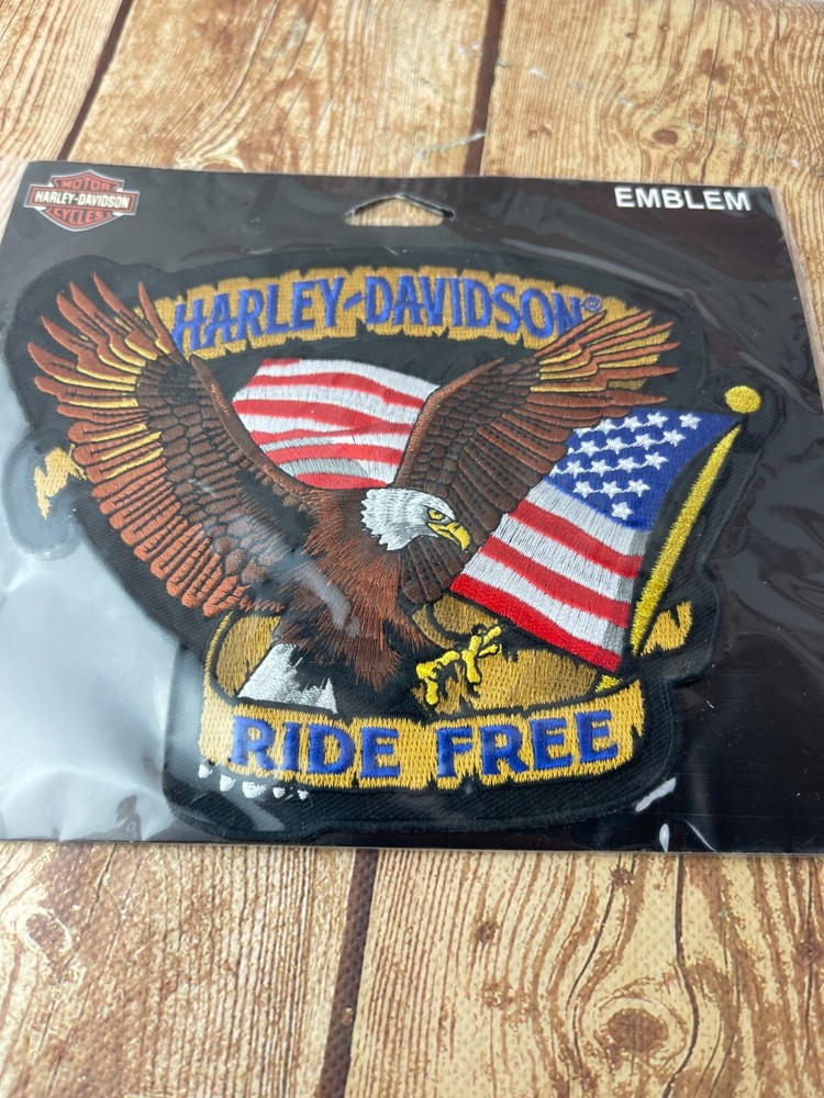 Harley Davidson Ride Free 2015 sew on patch motorcycle eagle flag