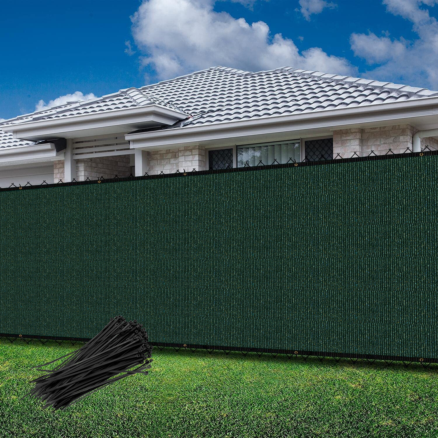 4' 5' 6' 8' tall Fence Privacy Screen Shade Cover Windscreen Mesh Garden-Green