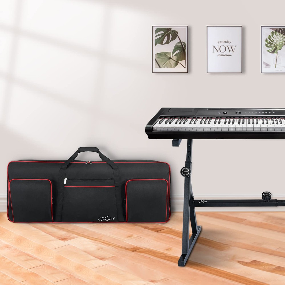 76 Key Keyboard Case, Soft Padded Gig Bag with Handle, Straps, 3 Pockets
