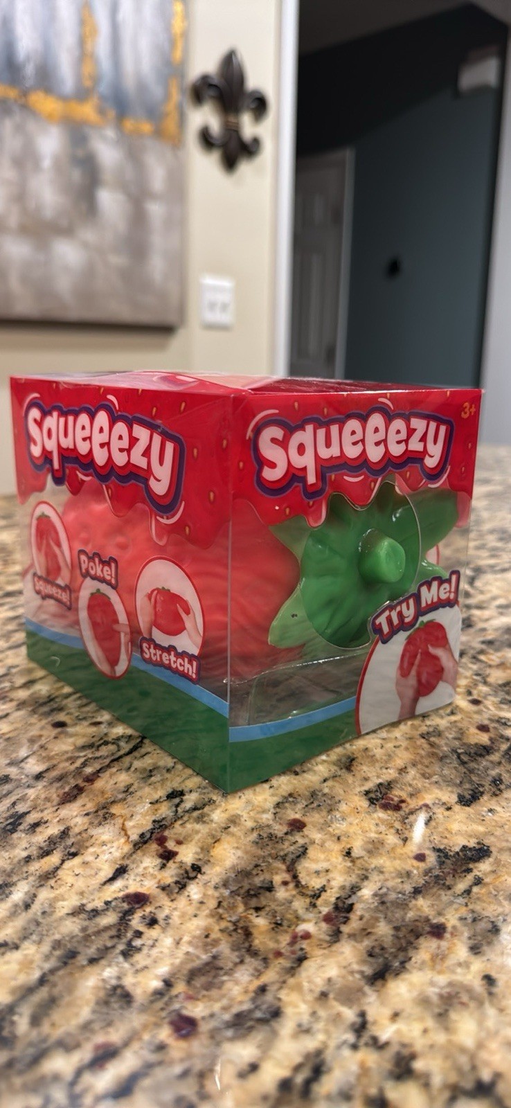 Sunny Days Squeezy Red Strawberry Stress Reliever Stretchable Pokeable Toy