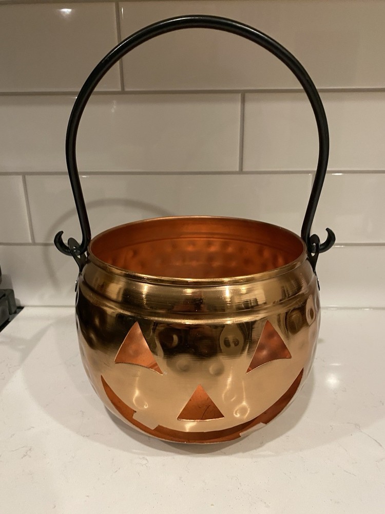 Hammered Copper Pumpkin Basket￼