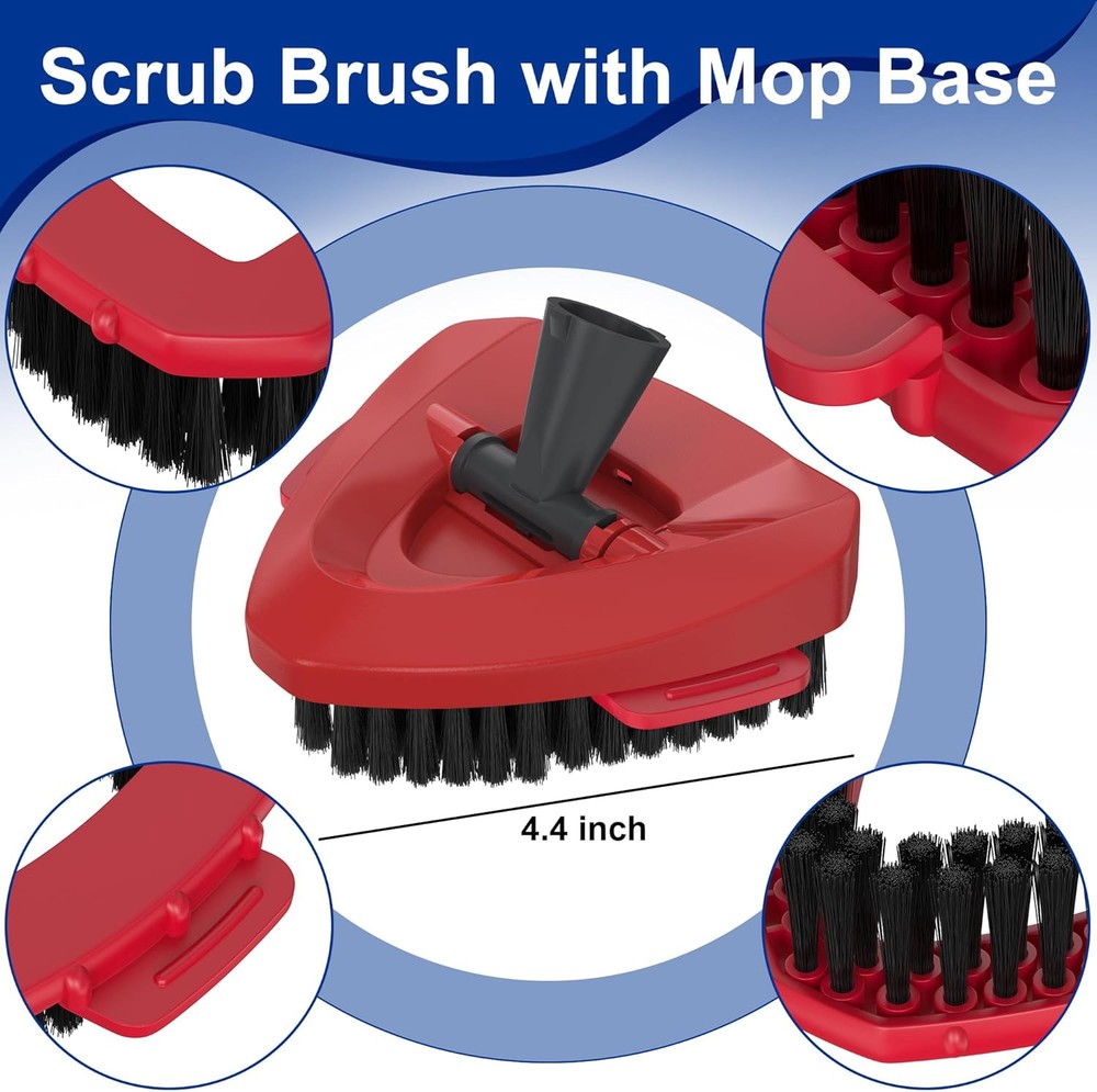 Scrub Brush with Mop Base for Ocedar Spin 2 Tank System, Replace Red