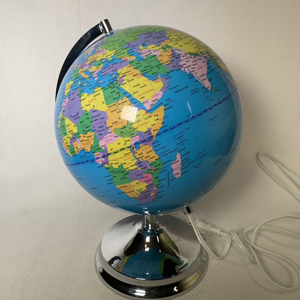 Day/Night Illuminated Constellation Light World Globe 12" Diameter Library