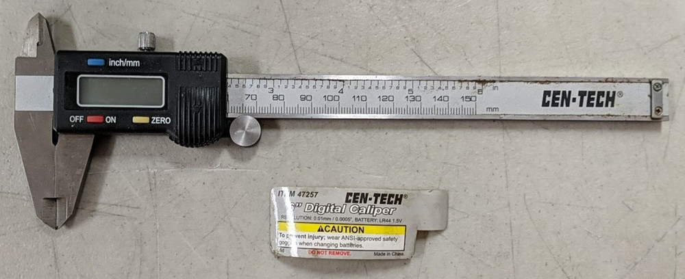 Cen-Tech 6" Digital Caliper Untested 47257