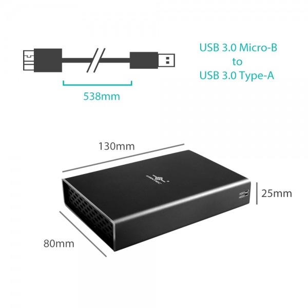 Vantec NexStar® GX USB 3.0 Dual 2.5” SATA SSD/HDD RAID Enclosure