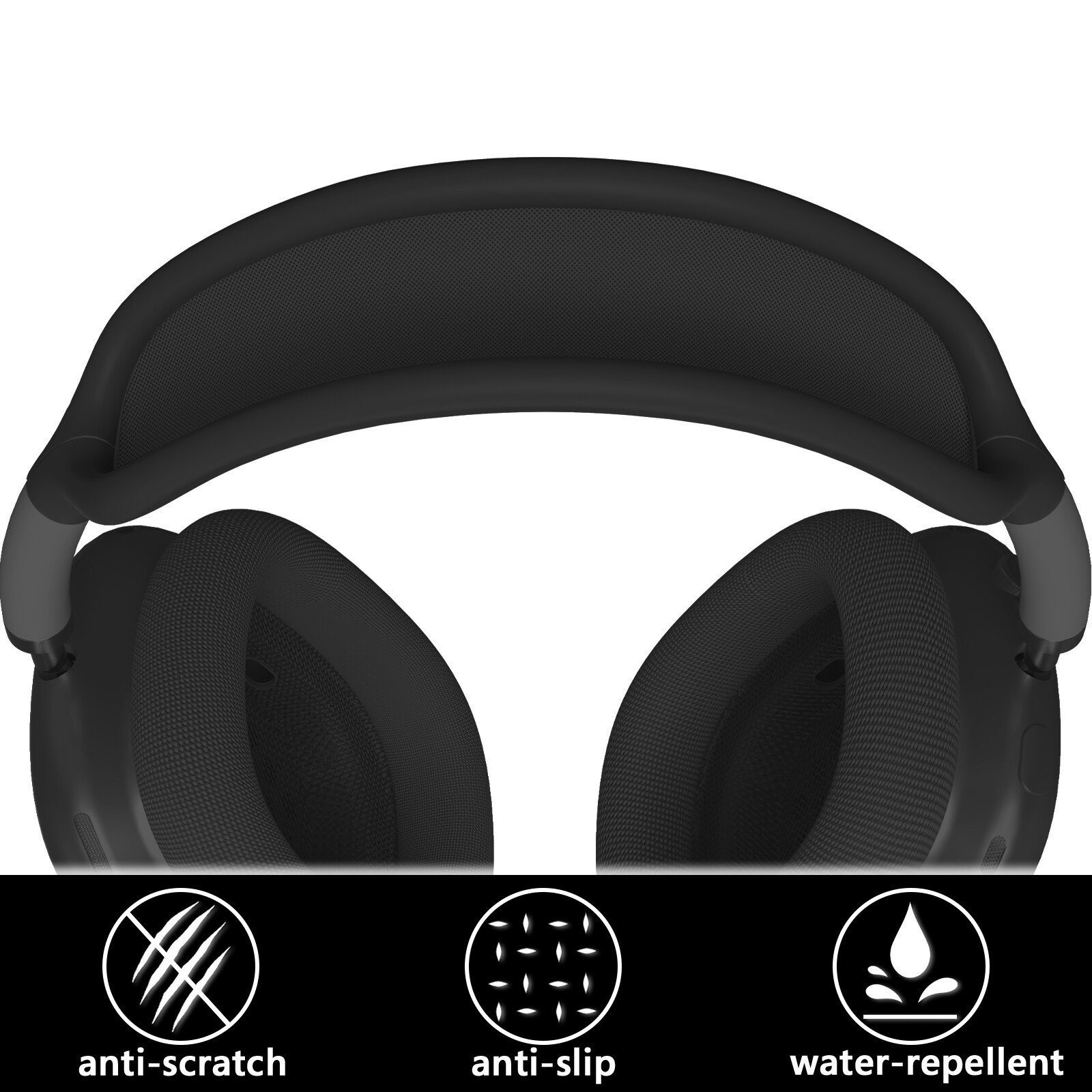 Geekria Silicone Headphones Headband Cover for AirPods Max Headphone (Black)
