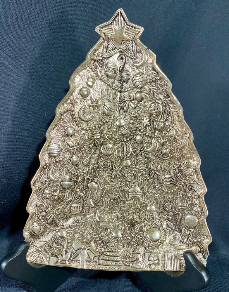 International Silver Company Christmas Tree Shaped Tray Candy Nut Dish~Vintage