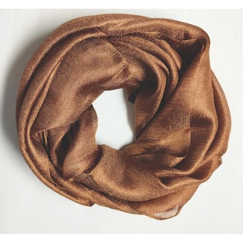 Scarves for Women Lightweight Sheen Scarf Elegant Pashmina Shawls and D-brown