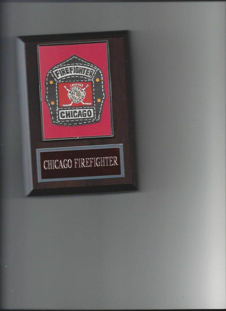CHICAGO FIREFIGHTER PLAQUE FIREFIGHTING FIRE FIREMEN BLACKHAWKS