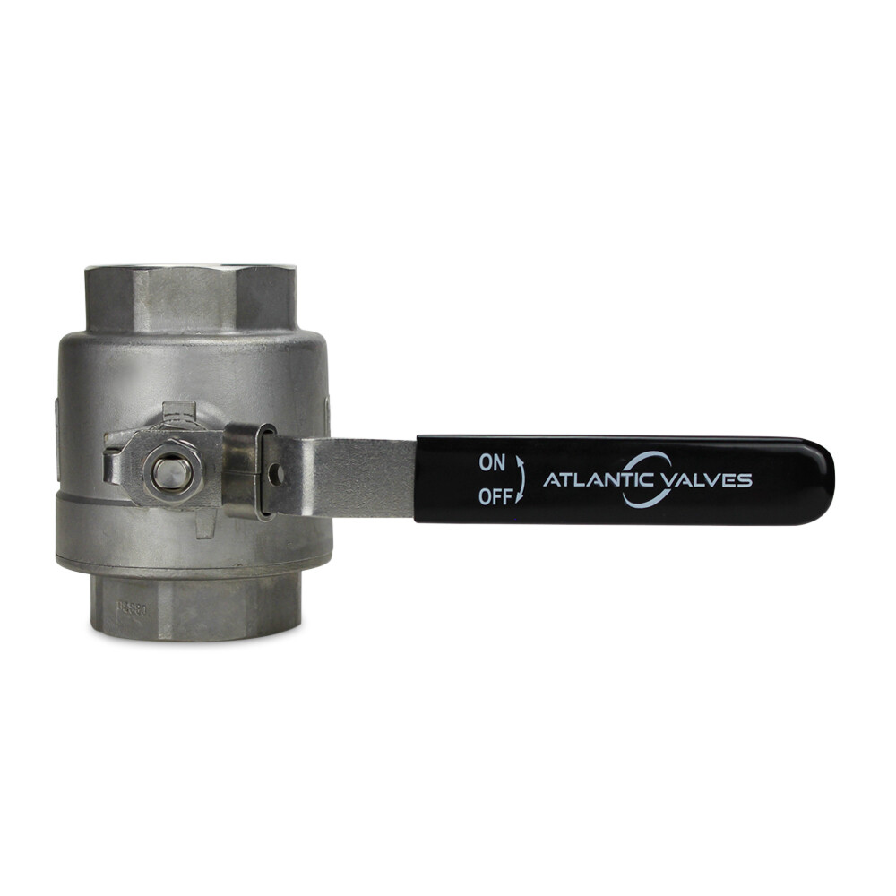 3" 2-Piece Full Port Ball Valve, Stainless Steel, NPT Threaded SS, 1000 WOG