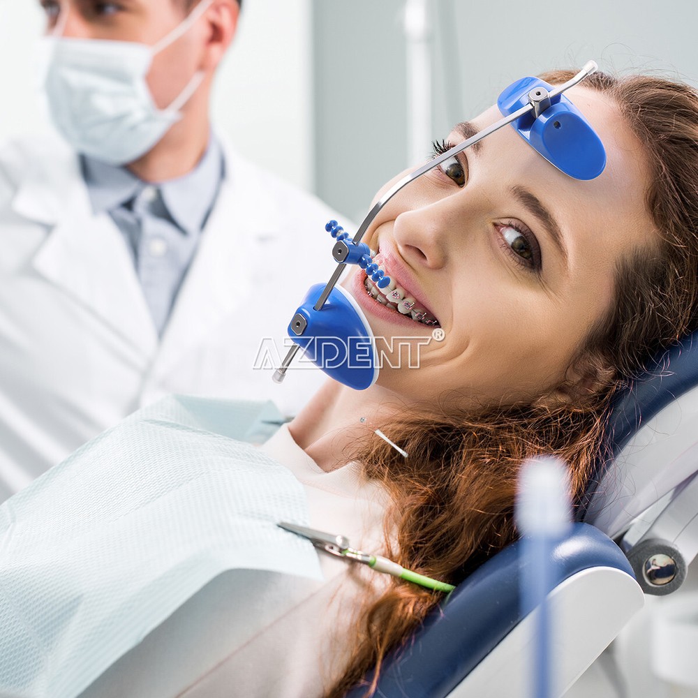 Dental Orthodontic Reverse Pull Headgear Facemask Mascara Adjustable Blue