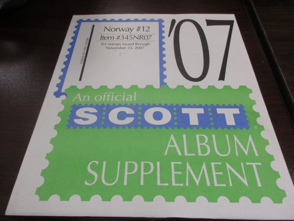 "SCOTT" NORWAY #12 ,  ALBUM SUPPLEMENT  W/FREE SHIPPING!!