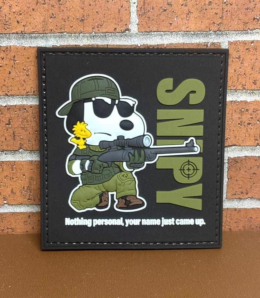 Sniper PVC Patch - Morale Sniper Rifle Patch - Hook Gun Snoopy Tactical Patch
