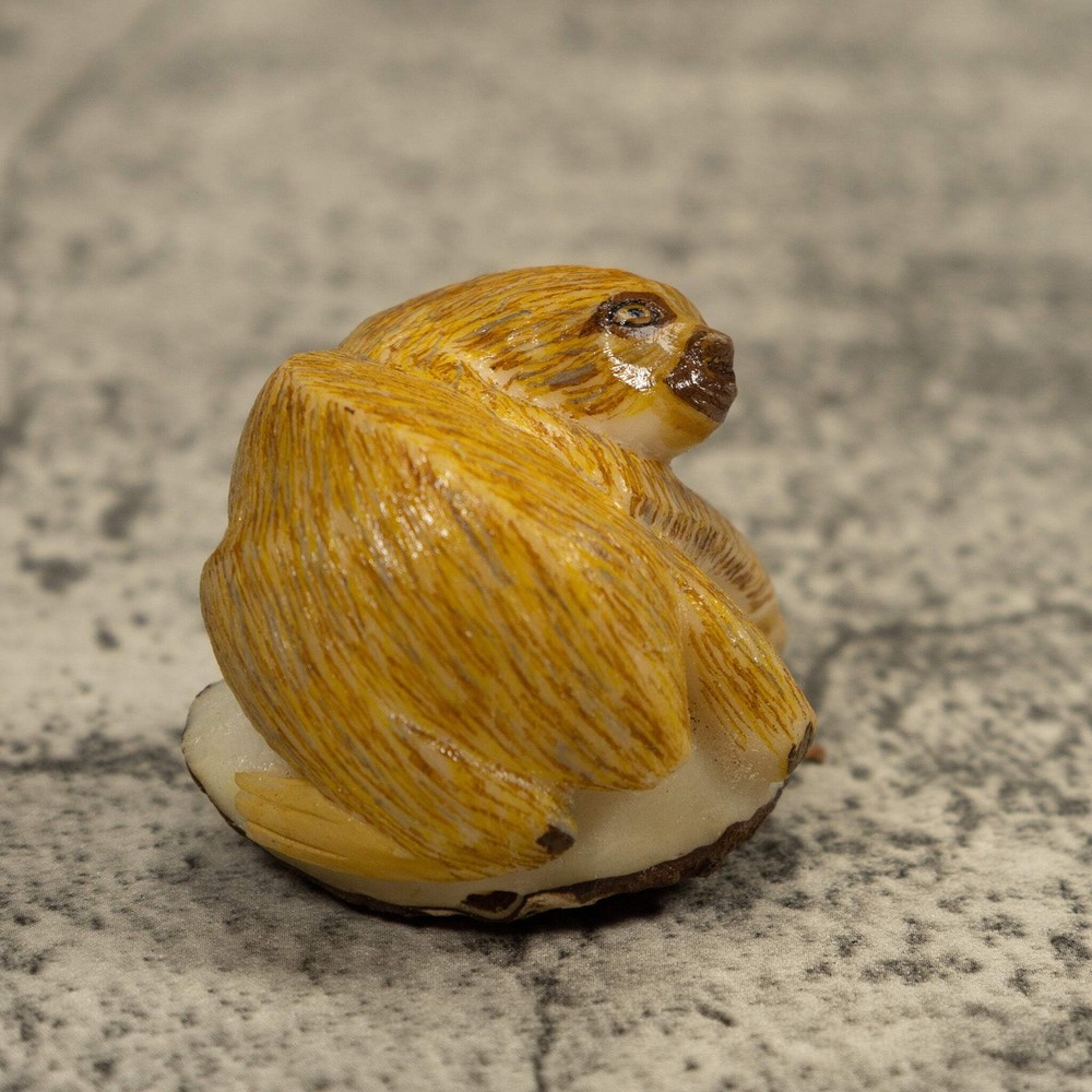 Brown Sloth Tagua Carving