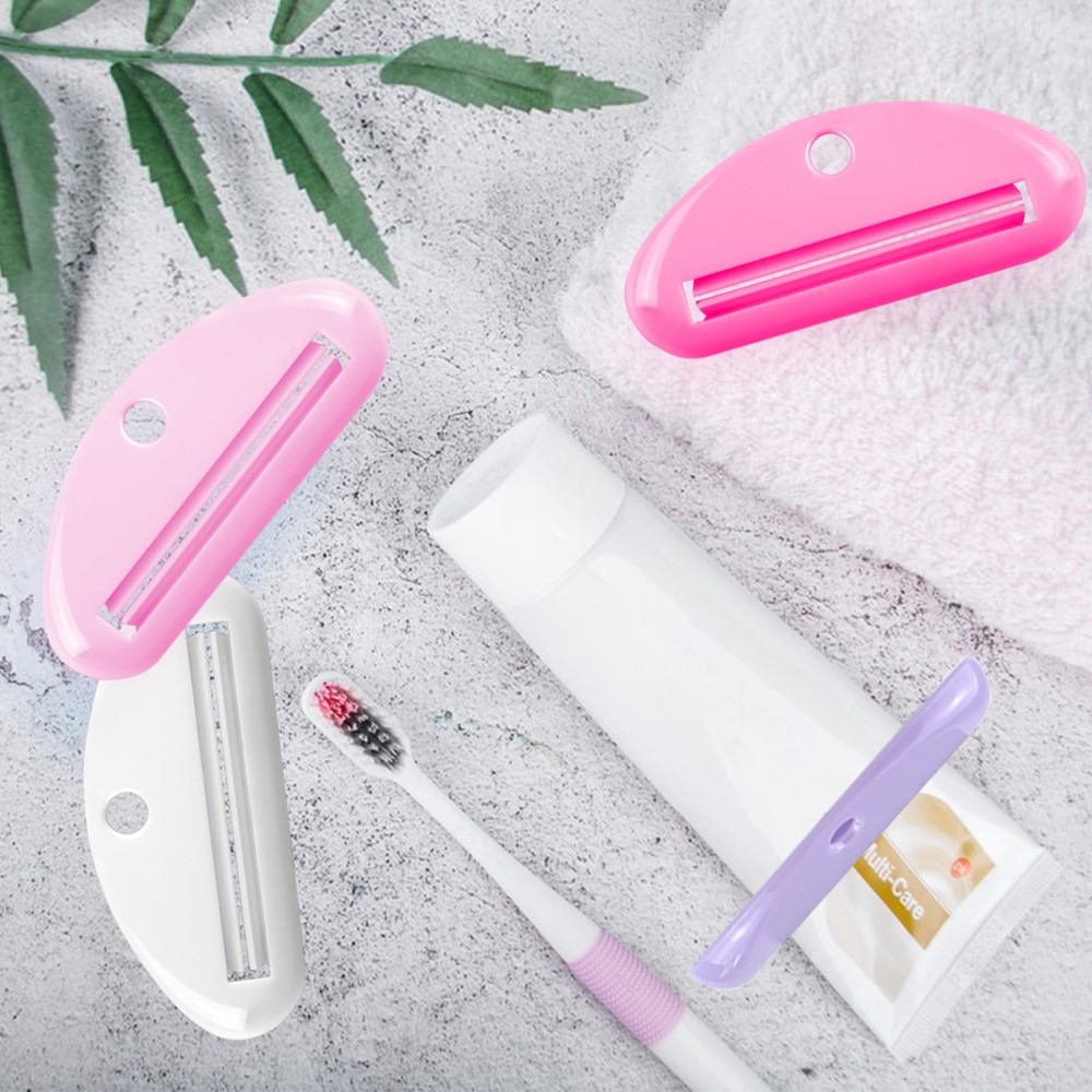4 Pcs Toothpaste Squeezer Plastic Toothpaste Tube Squeezer Dispenser Clip