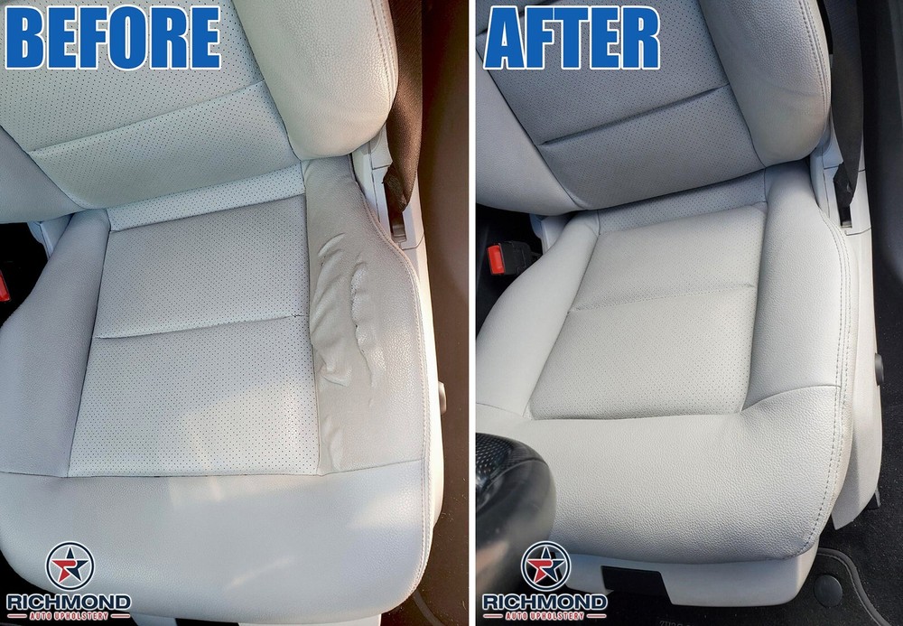 2015 2016 Benz E-Class - Driver Side Bottom Replacement Leather Seat Cover Tan