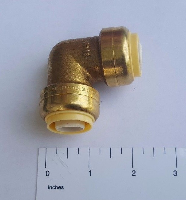 10 PIECES 3/4" X 3/4" PUSH FIT ELBOWS FITTINGS - LEAD FREE BRASS