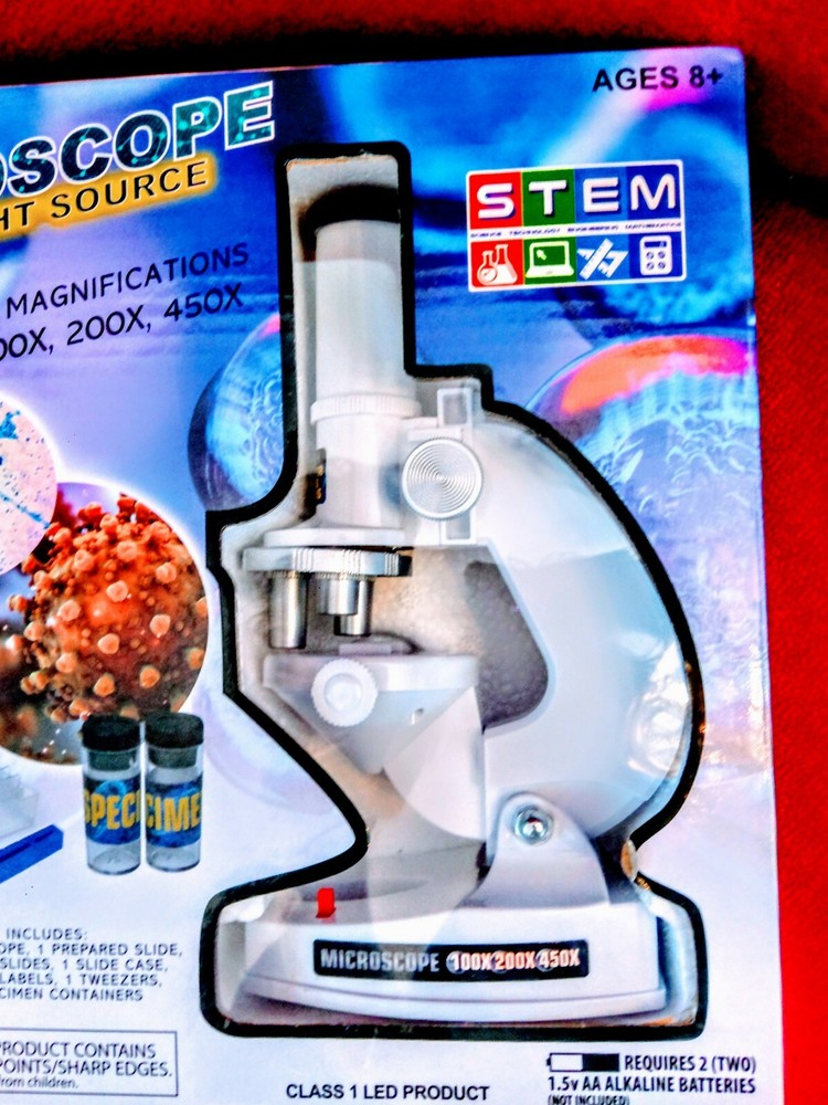 Stem Microscope With Light Source set 100X,200X,450X magnification & accessories