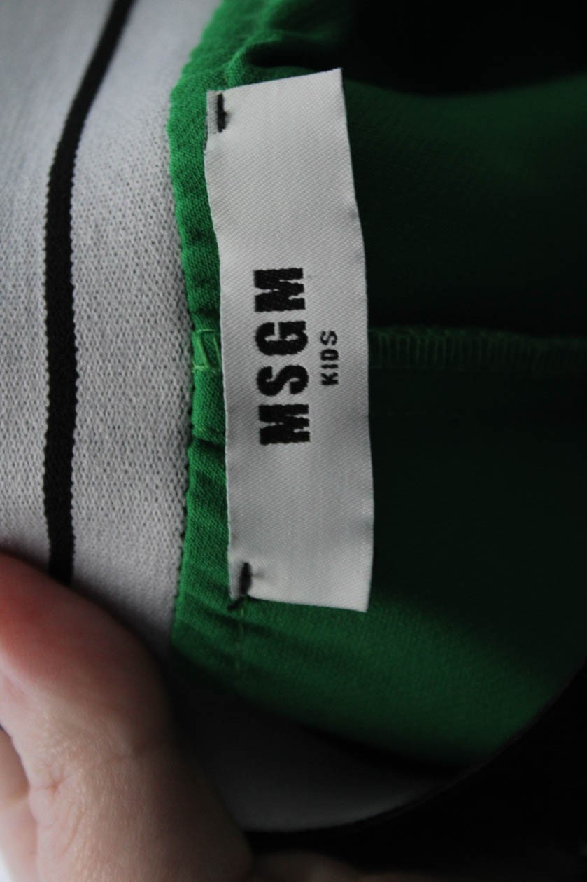 MSGM Kids Childrens Girls Double Breasted High Rise Pant Suit Green Size 10/12
