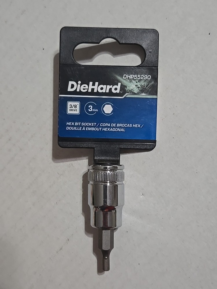 DIEHARD DHP55290 3/8" Drive 3mm" Hex Bit Socket NEW
