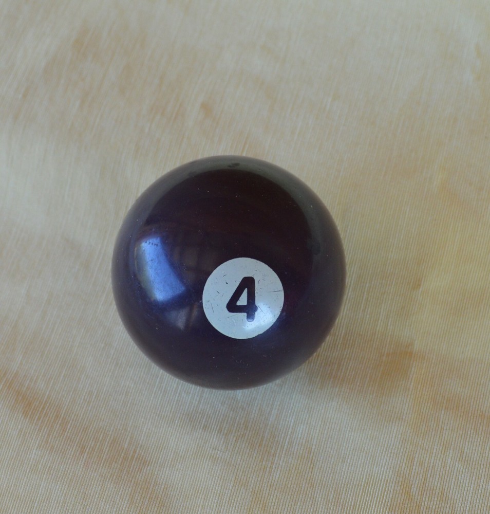 Vintage Pool Ball No. 4 Solid Dark Blue Replacement Re-purpose