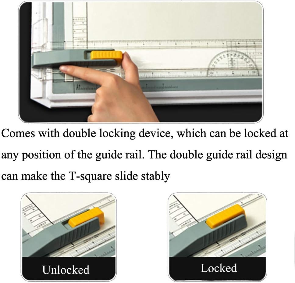 Complete Inch Scale Drafting Table with Protractor and Anti-Slip Support