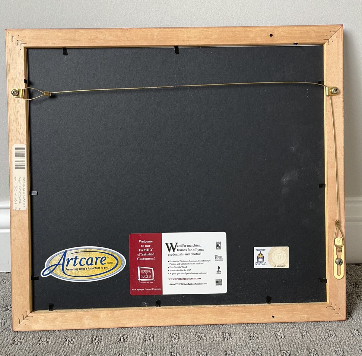 Notre Dame Fighting Irish Diploma Frame