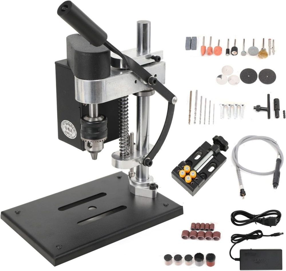 Mini Bench Drill Press Adjustable 7-Speed Mini CNC Table Drilling Machine 120W