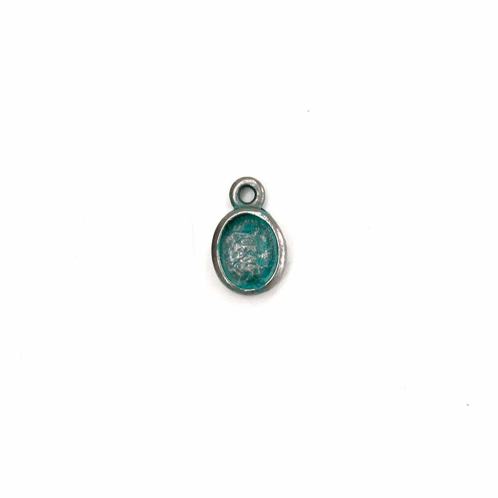 artisan verdigris 10mm X 8mm bezel charm