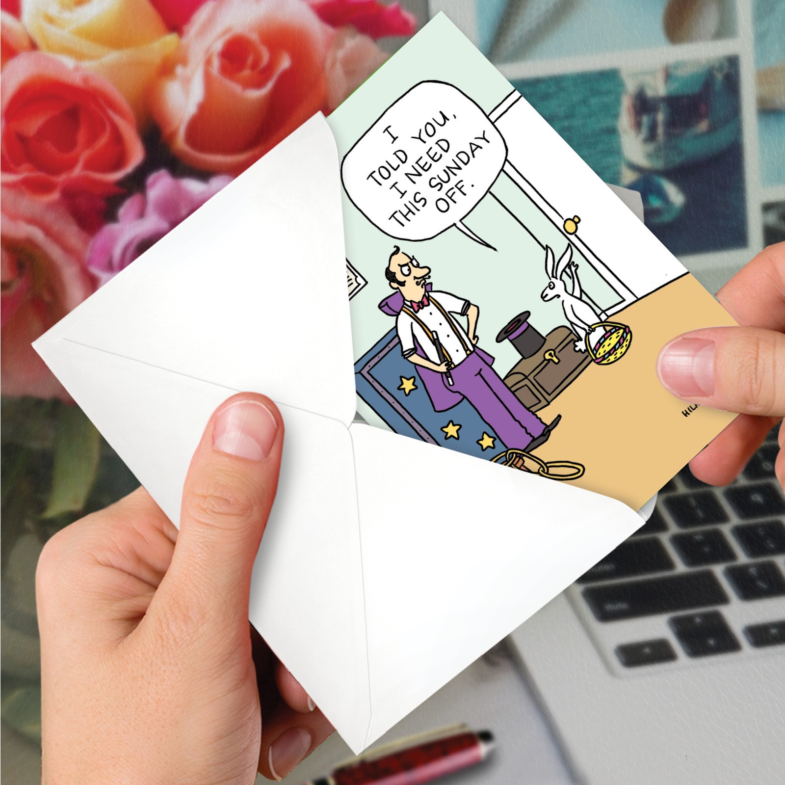 (1 Card) Bunny's Day Off - Funny Easter Greeting Card - NobleWorks C10531EAG