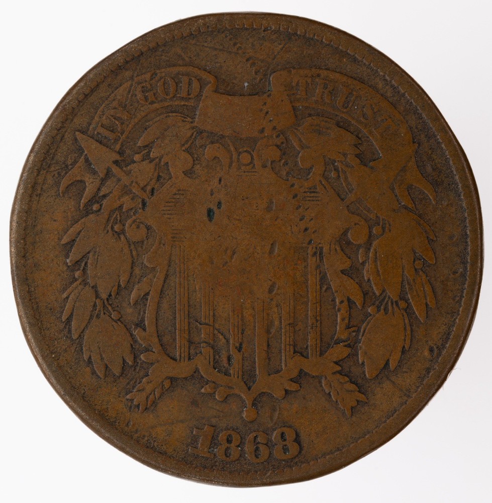 1868 2c Two Cent Piece (B3327)