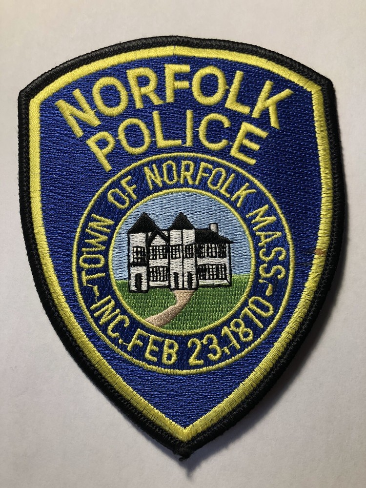 Norfolk Massachusetts Police Patch ~ Used