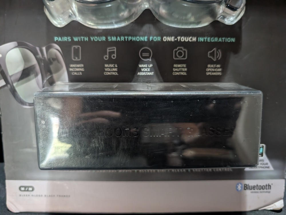 Microbooms interactive Wireless Smart Glasses Black Frames NEW IN BOX sunglasses