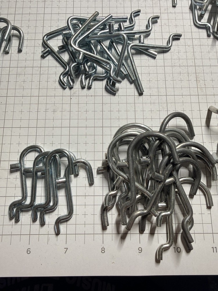 68 MISC METAL PEGBOARD HOOKS VARIOUS SIZES traditional pegboard use