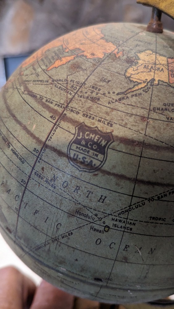Vintage J. Chein & Co. World Globe Rotating Base