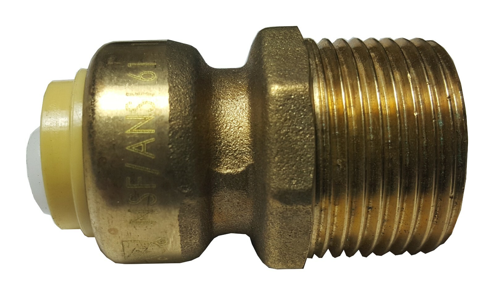 10 ) 1/2" PUSH FIT X 3/4" MNPT MALE THREADED ADAPTER - LEAD FREE