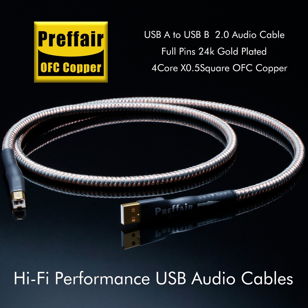 Type A-B USB2.0 Data Cord Gold Plated USB Cable Audio Sound Card DAC Decoder New