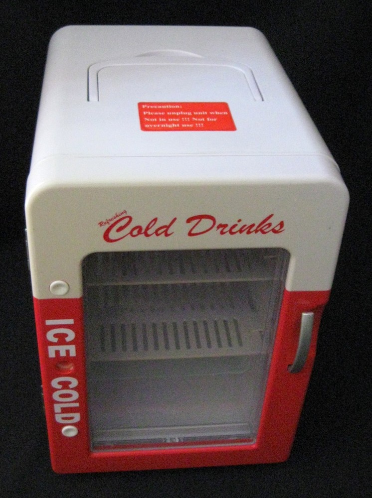 Refreshing Ice Cold Drinks Mini Refrigerator Cold or Hot Coke?? Excellent Cond.
