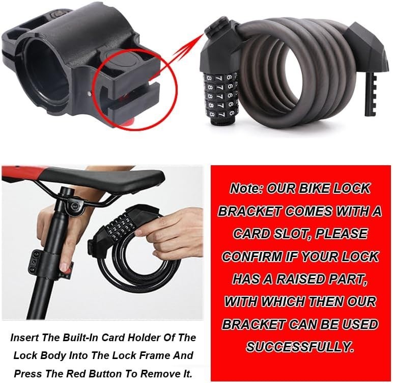 2-Pack Waterproof Bike Lock Holder - Universal U-Lock Frame Mounting Bracket