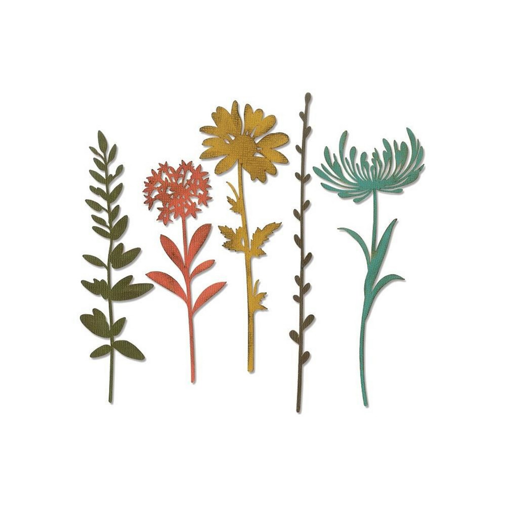 Sizzix Thinlits Tim Holtz Wildflower Stems #1 5 Dies 664163 Mixed Media