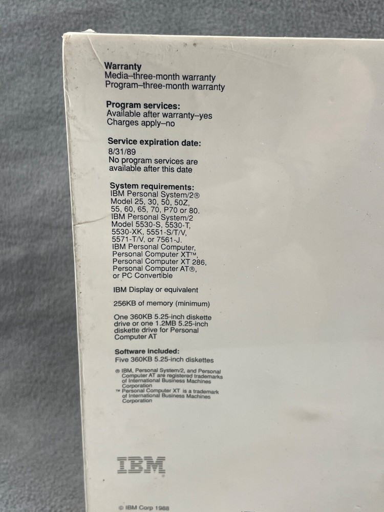 VTG 1988 IBM Disk Operating System Version 4.00 - 3.5" Diskettes - Sealed