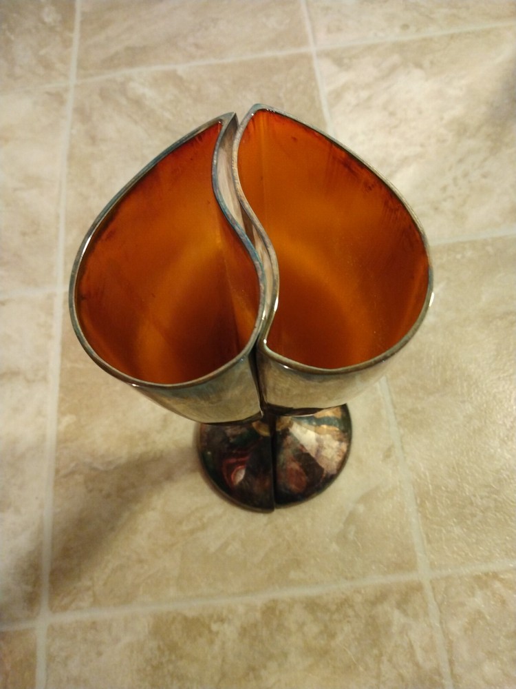 Silver Plated Wedding/Anniversary Goblets Heart-shaped