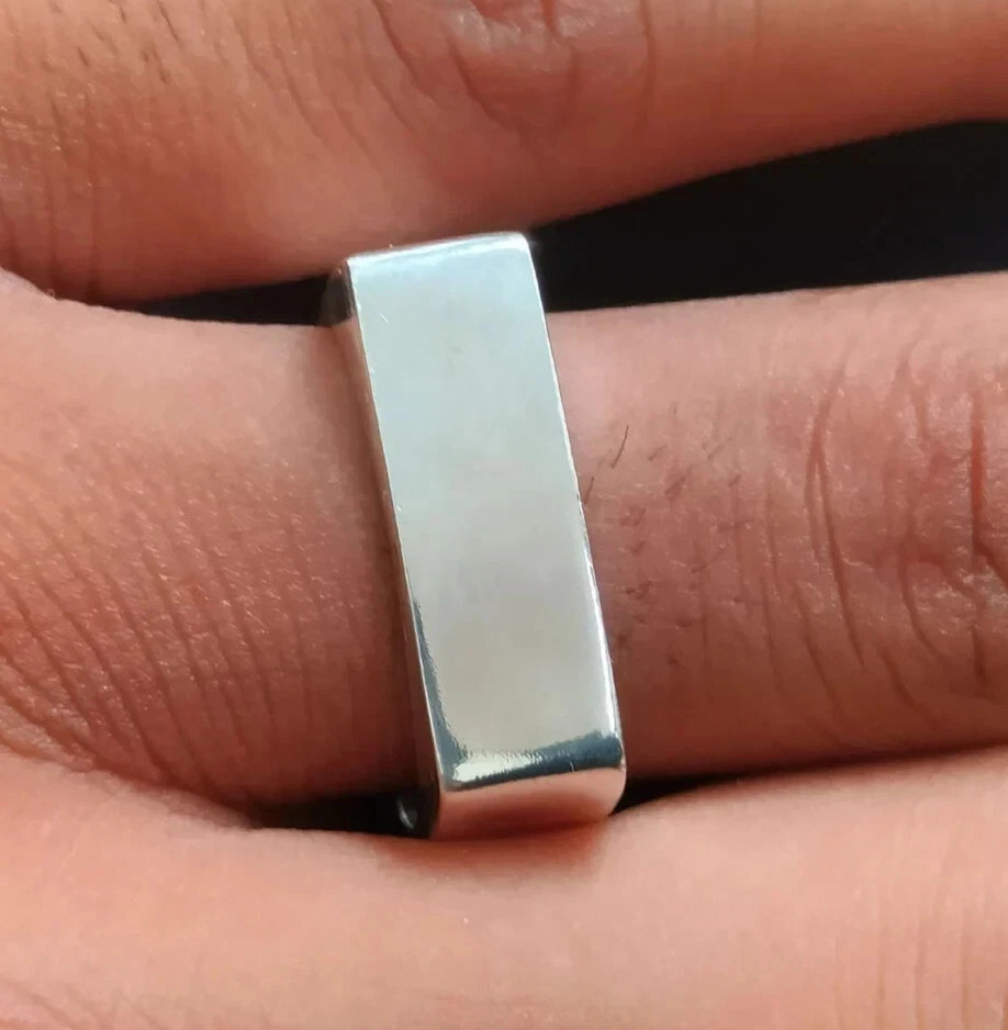 925 Sterling Silver, Solid Silver, Band Ring, Unisex, Square Band Ring